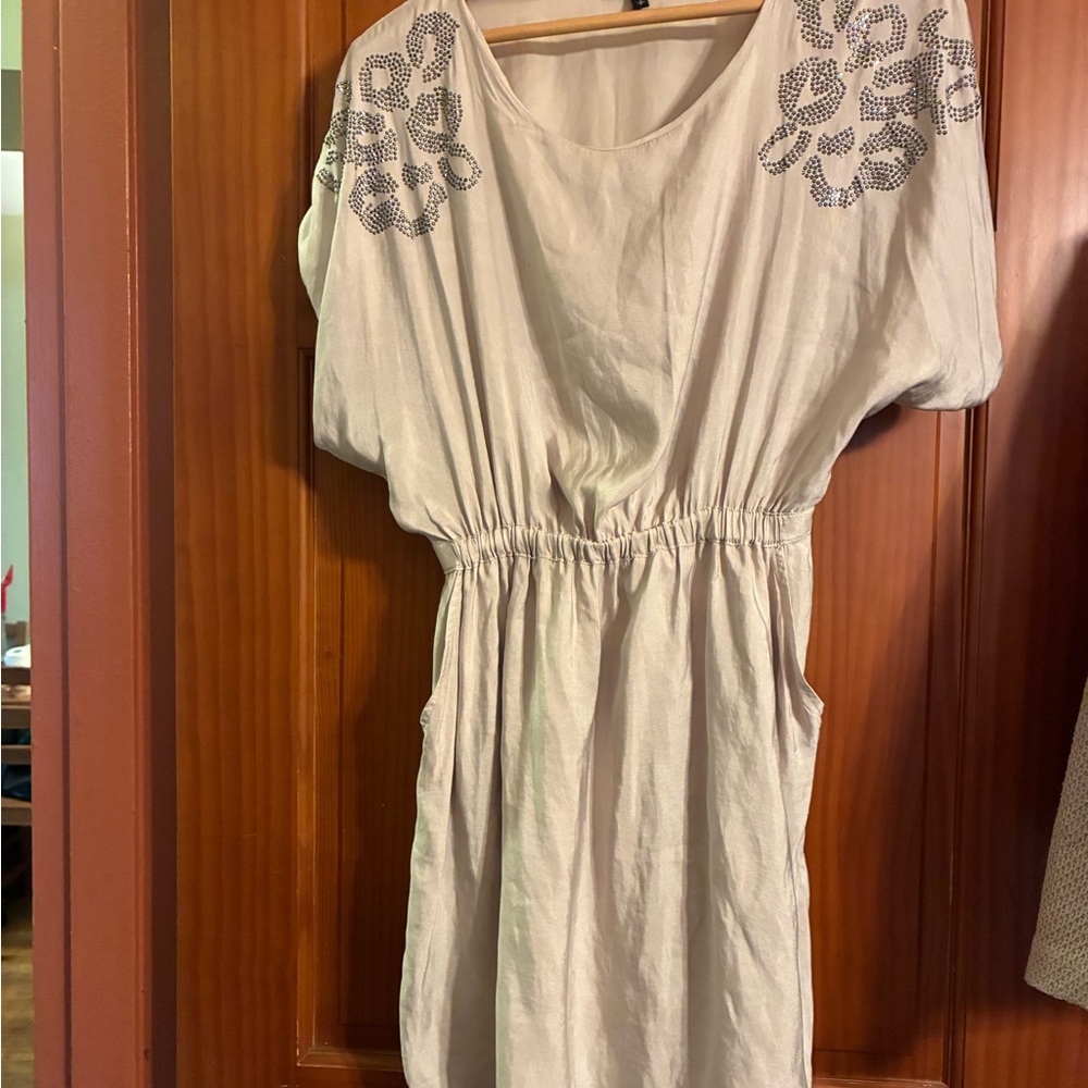 White Tunic with Embellished Shoulders